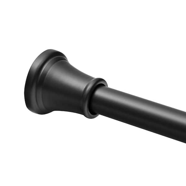Utopia Alley 72 in. Aluminum Decorative Finial Tension Shower Rod, Black