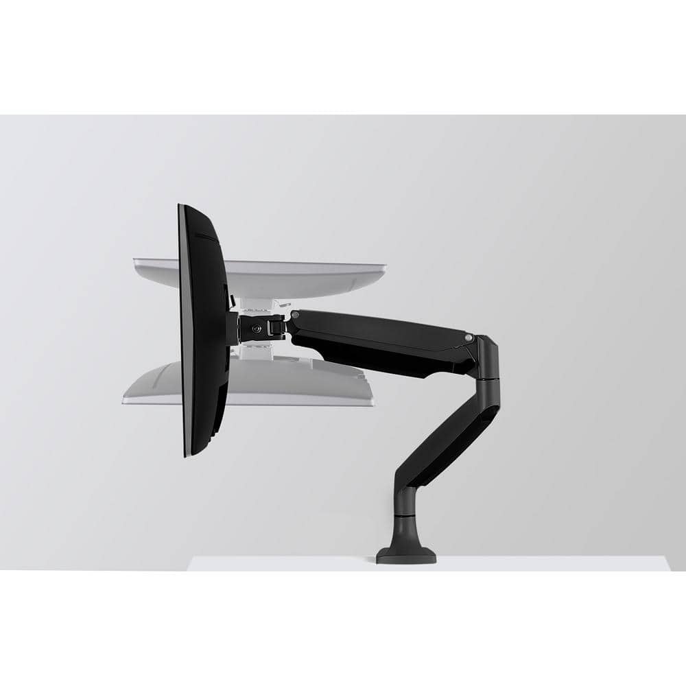 Black Adjustable Aluminum and Steel Single Monitor Desk Mount