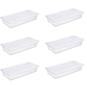 41 Qt. Under Bed Latch Tote Storage Box Containers (6-Pack)