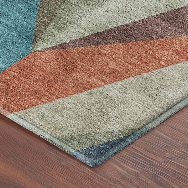 Mayfield Premium Machine Washable Abstract AMF2265 Sage 2 ft. x 3 ft. Accent Rug