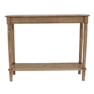 Simplify Wood Console Table with Shelf, Sahara Finish