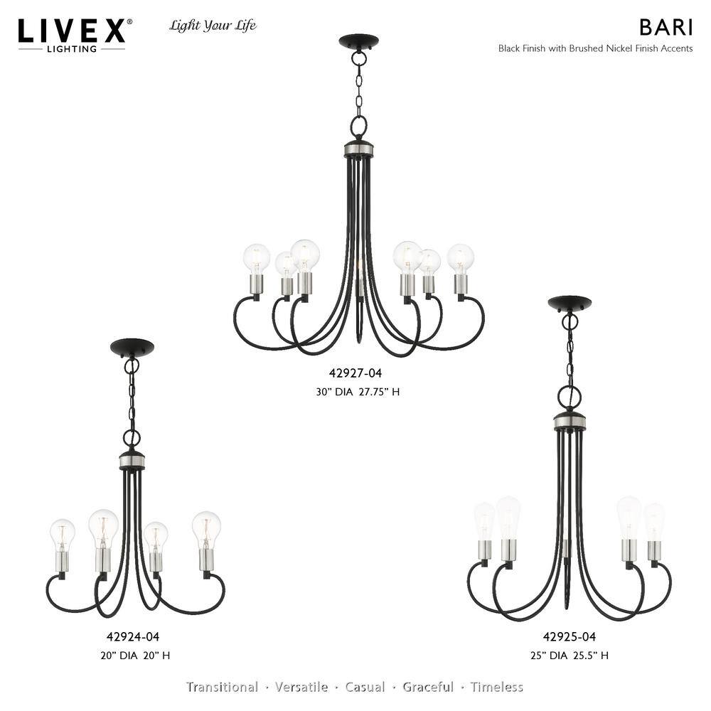 Black Crystal Mini 4-Light Candle Chandelier