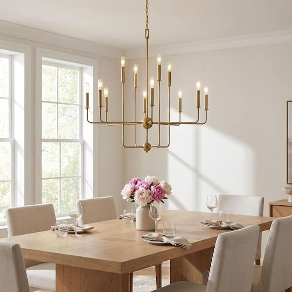 Savoy House Avondale 12-Light Warm Brass Chandelier 1-4046-12-322
