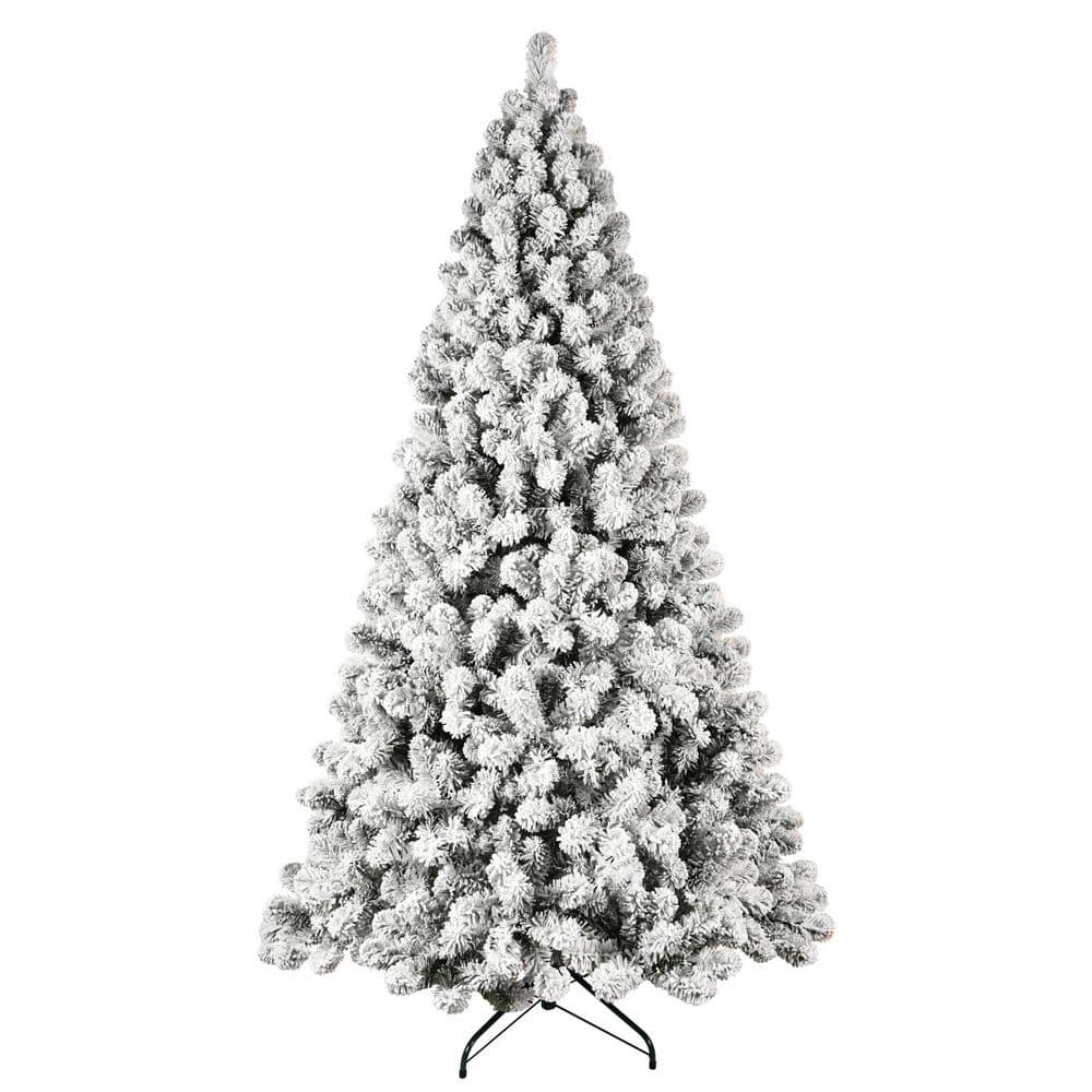 7 ft. Flocked Pre-Lit Christmas Tree w/ 400 UL Warm White Lights, 1072 PVC Tips, Auto-Unfold Memory Wire and Metal Stand price history on PriceWatchPro