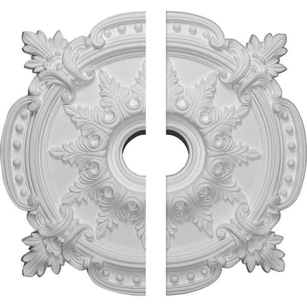 Ekena Millwork 28-3/8 in. x 3-3/4 in. x 1-5/8 in. Benson Classic Urethane Ceiling Medallion, 2-Piece (Fits Canopies up to 6-1/2 in.)