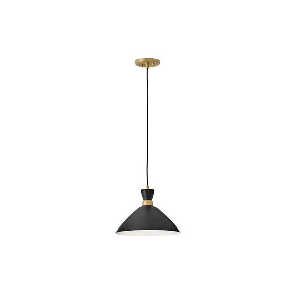 LARK - Simon Black + Heritage Brass Conical Pendant Light