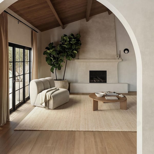Frenshe Interiors Palisades Marled Beige 12 ft. x 15 ft. Indoor/Outdoor Patio Area Rug