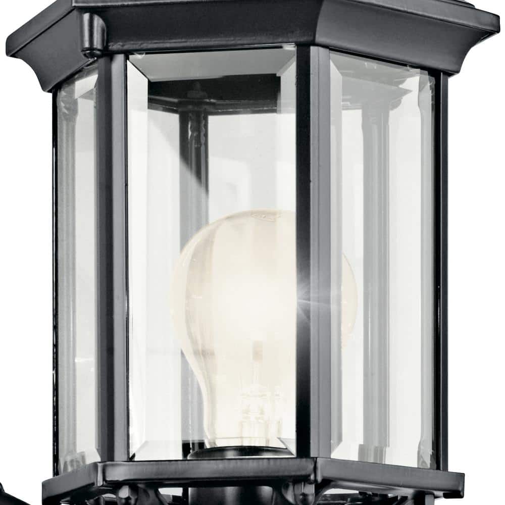 Black 17" Outdoor Wall Lantern with Clear Glass Shade