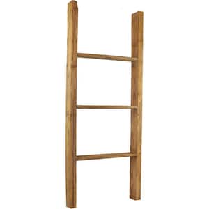 19 in. x 48 in. x 3 1/2 in. Barnwood Decor Collection Weathered Brown Vintage Farmhouse 3-Rung Ladder