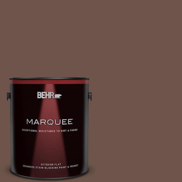 BEHR MARQUEE 1 gal. #N130-7 Double Fudge Flat Exterior Paint & Primer