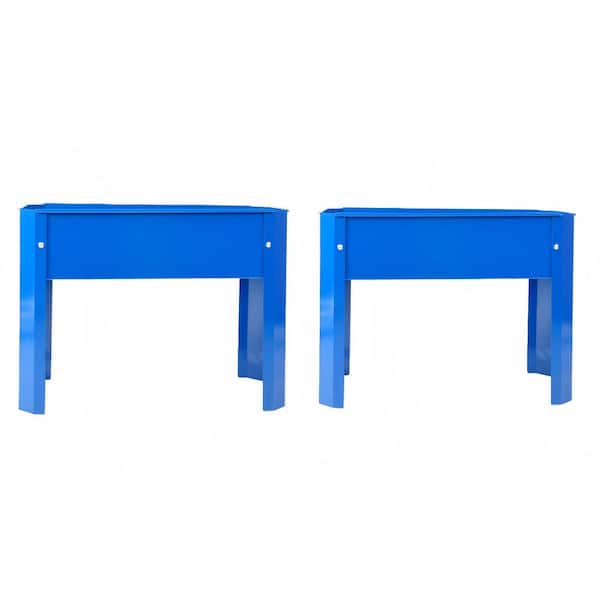 Mini Metal Raised Planter with Legs in Blue with 2 Sets