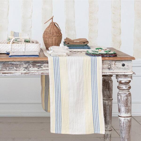 Sunny Day 14 in. W x 72 in. L Yellow Jute Border Table Runner Sunny Day 14 in. W x 72 in. L Yellow Jute Border Table Runner