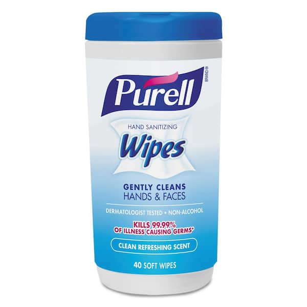 Purell 5-7/10 in. x 7-1/2 in. Clean Refreshing Scent Hand Sanitizing Wipes (40/Canister, 6/Carton)