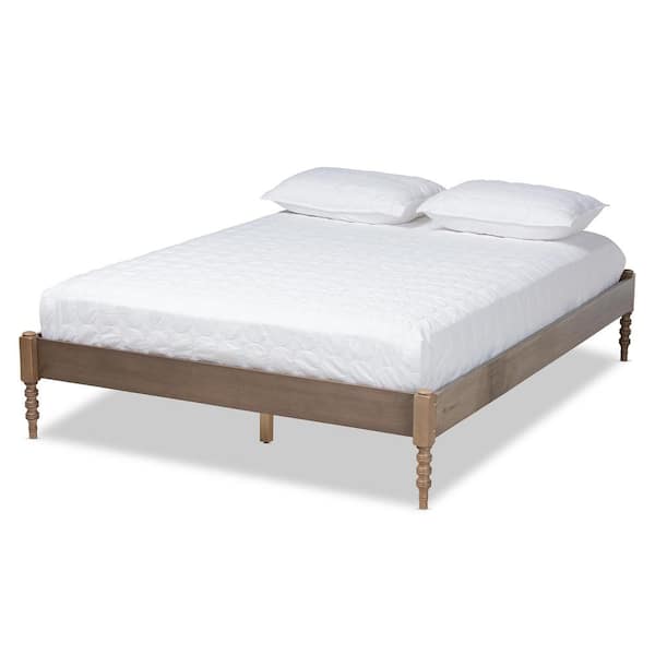 Baxton Studio Cielle Weathered Grey Queen Platform Bed
