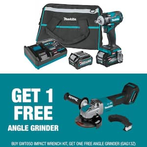 40-Volt Max XGT Brushless Cordless 4-Speed 1/2 in. Impact Wrench Kit, 2.5Ah with bonus XGT Brushless 5in. Angle Grinder