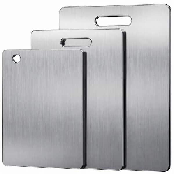 3-Piece Titanium Cutting Board Set, Food Grade Double-Sided Non Toxic Chopping Boards for Kitchen and Outdoor Camping