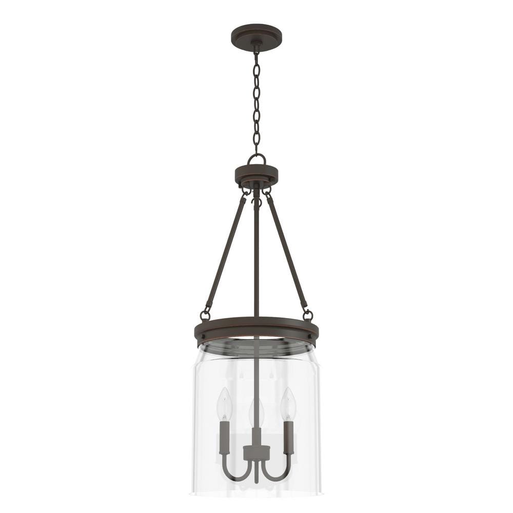 Hunter Devon Park 3 Light Onyx Bengal Island Pendant Light With Clear 