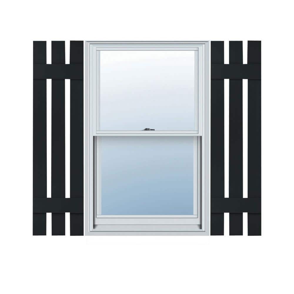 12 in. x 35 in. Lifetime Vinyl Standard Three Board Spaced Board and Batten Shutters Pair Black price history on PriceWatchPro