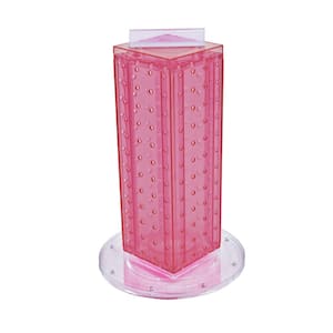 12 in. H x 4 in. W Pegboard Tower with 16-Gift Pockets in Pink