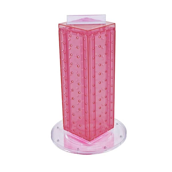 12 in. H x 4 in. W Pegboard Tower with 16-Gift Pockets in Pink
