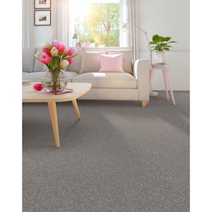 River Rocks III - Stacked Wall - Gray 65.6 oz. SD Polyester Texture Installed Carpet