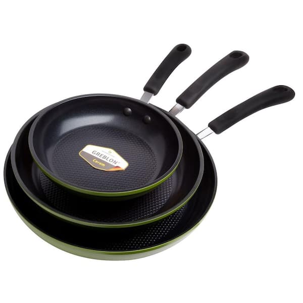  8 Green Ceramic Frying Pan by Ozeri, with Smooth Ceramic  Non-Stick Coating (100% PTFE and PFOA Free): Saute Pans: Home & Kitchen