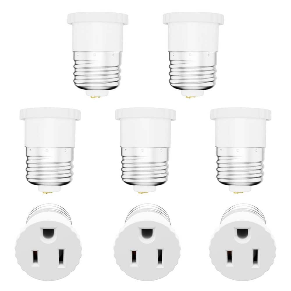 8 Pack White Light Socket to Plug Adapter, onvert Light Bulb Socket to Outlet Adapter price history on PriceWatchPro