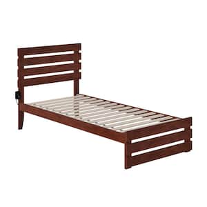 Oxford in Walnut Twin Extra Long Bed with Footboard and USB Turbo Charger