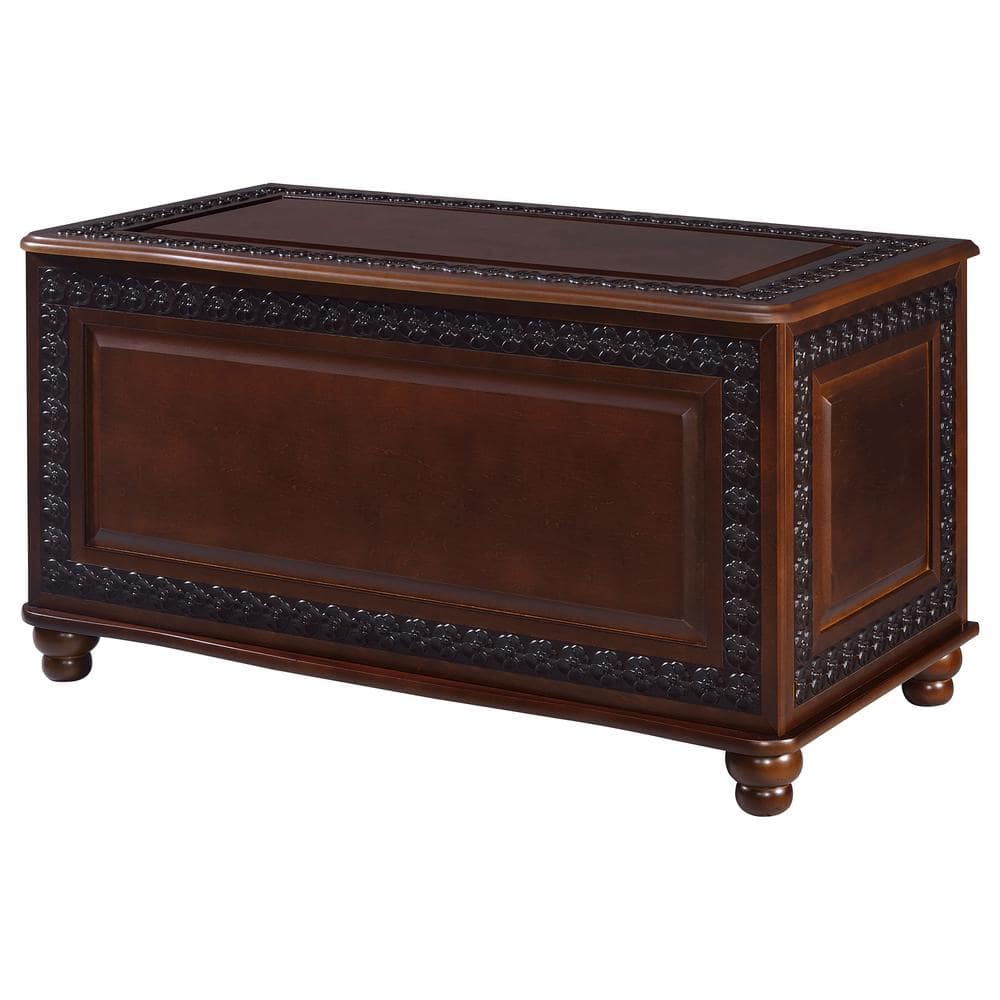 Deep Tobacco Flip-Top Cedar Storage Chest with Lock