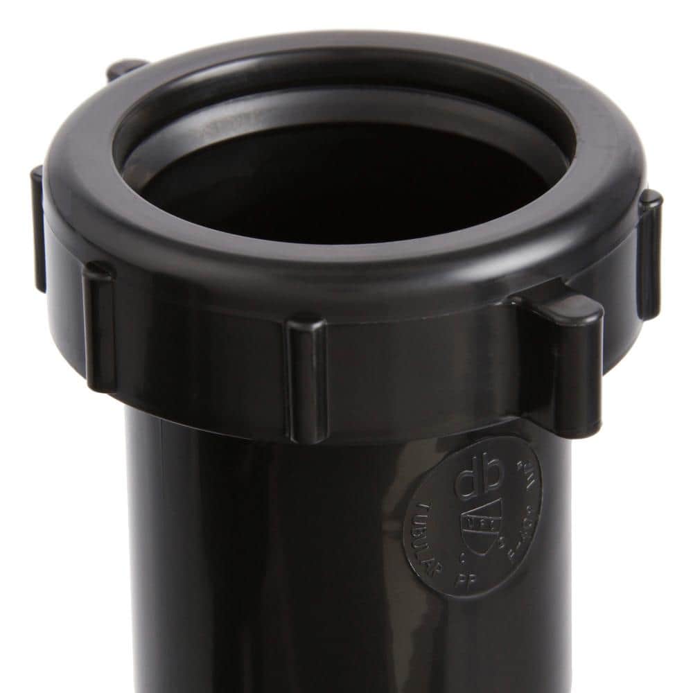 1-1/2 inch Black PVC P-Trap with Threaded Adapter
