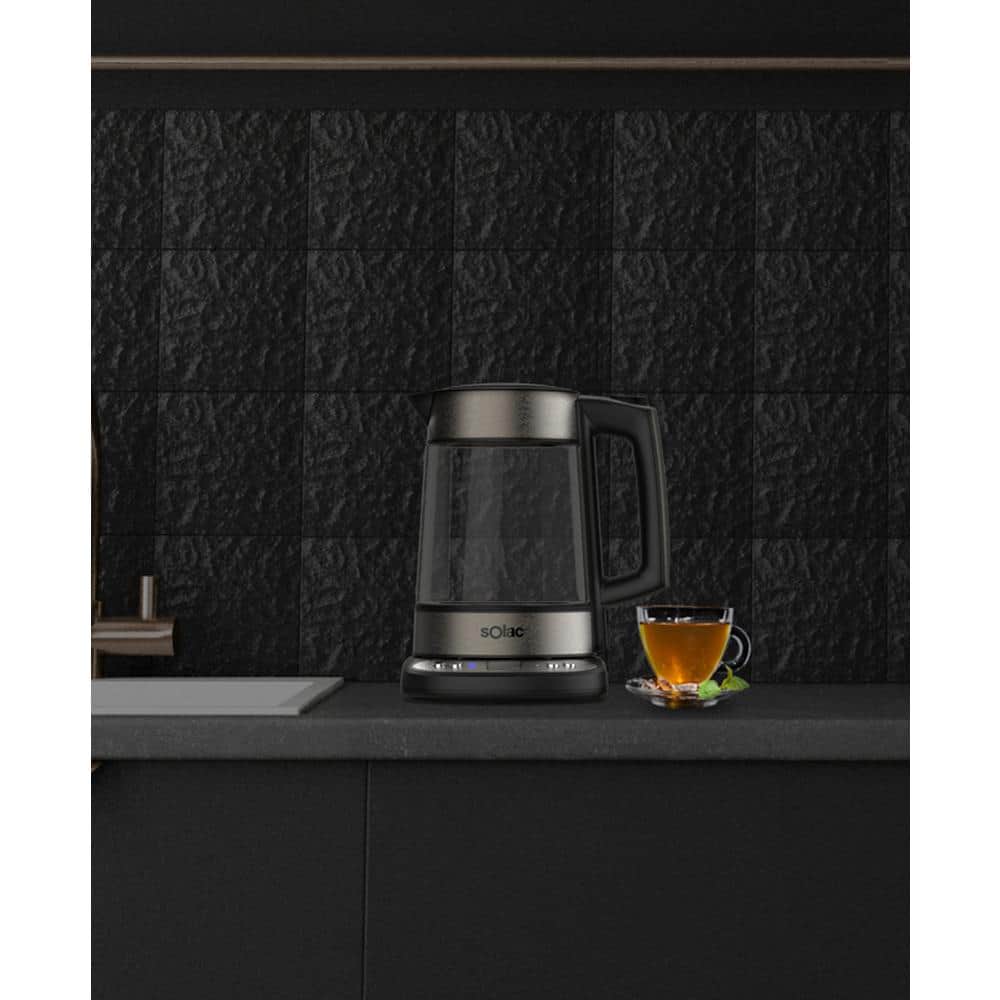Solac Aroa 1.7 Quarts Glass and Stainless Steel Electric Kettle
