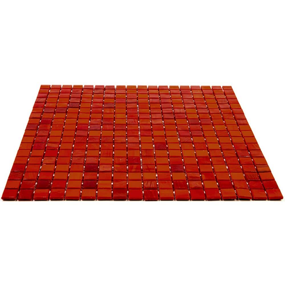 Rose Red Iridescent Glass Mosaic Wall and Floor Tile