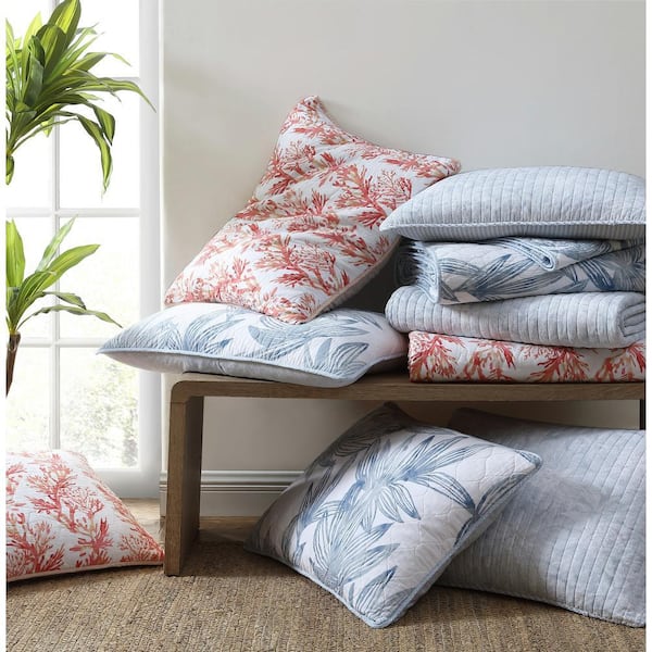 Tommy Bahama Turtle Cove 2-Piece Blue Paisley Cotton Twin Quilt