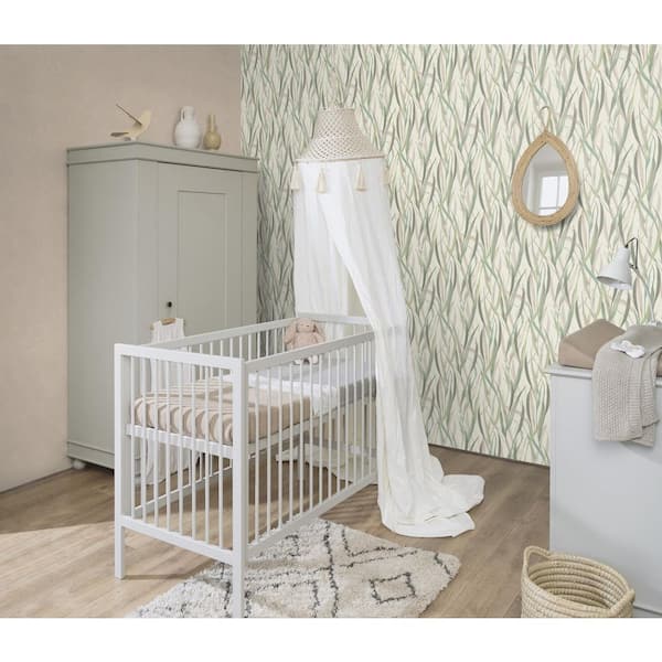 Sway Light Green Botanical Wallpaper Sample
