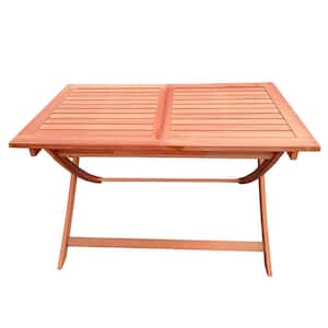 Oak Rectangular Wood Folding Outdoor Dining Table
