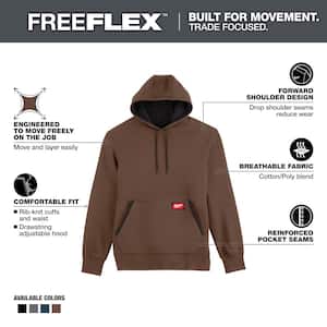 Men's 2X-Large Brown Midweight Cotton/Polyester Long-Sleeve Pullover Hoodie