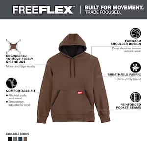 Men's Medium Brown Midweight Cotton/Polyester Long-Sleeve Pullover Hoodie