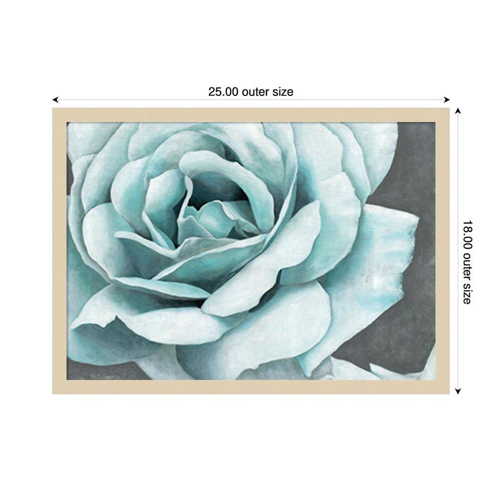 Svelte Natural Framed Blue Rose Bloom Graphic Art Print