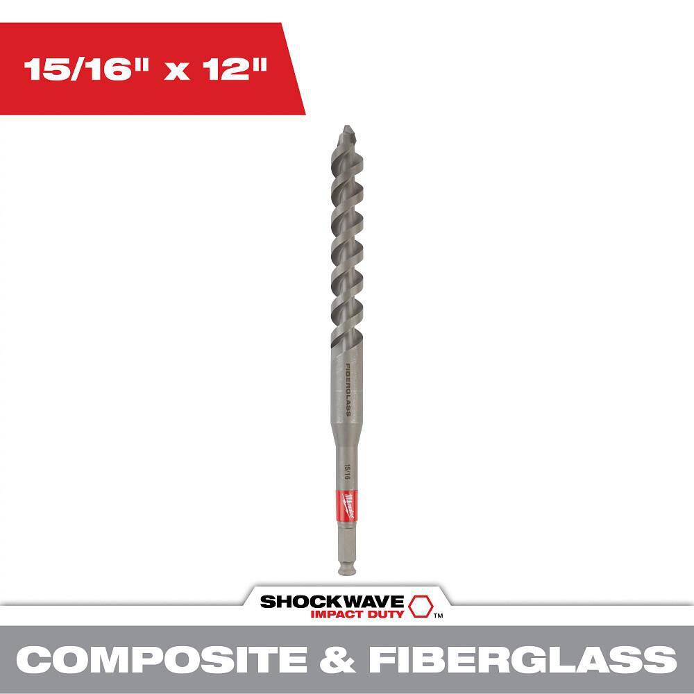 15/16 in. x 12 in. Fiberglass Utility Auger Bit price history on PriceWatchPro