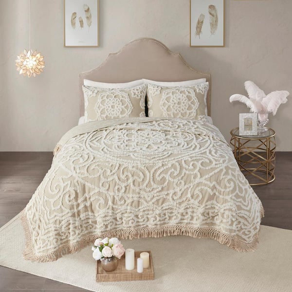 Madison Park white tufted 3 buy piece duvet set