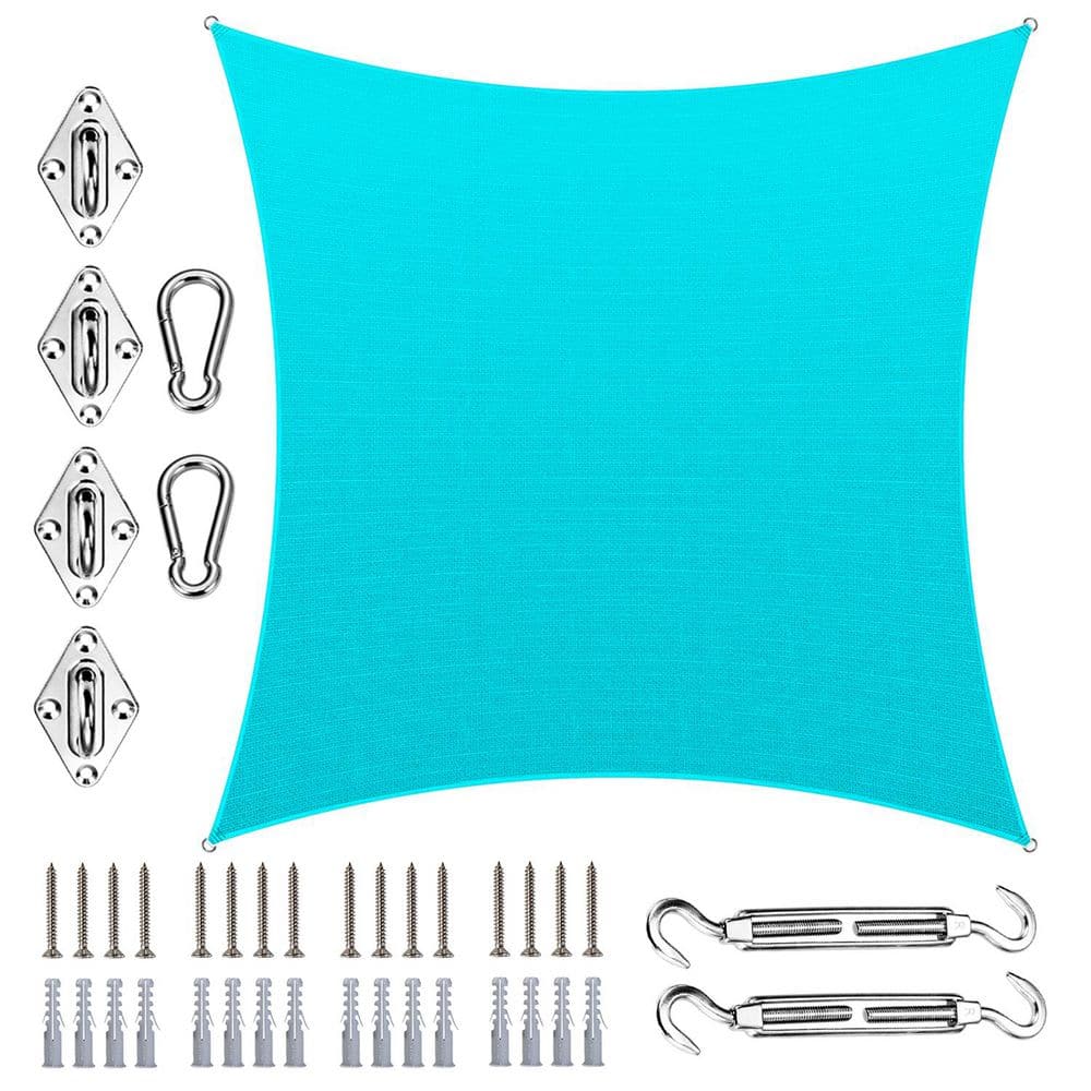14 ft. x 18 ft. Rectangle Sun Shade Sail with Hardware Kit-Turquoise price history on PriceWatchPro