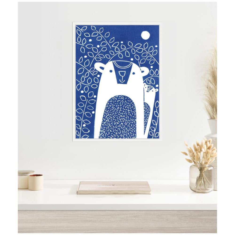 "Sylvie ""Blue Night Bears Linocut"" by Giuliana Lazzerini White Framed Art Print 18 in. x 24 in." price history on PriceWatchPro