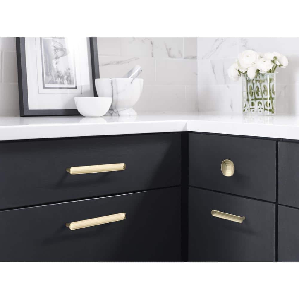 Golden Champagne Round Cabinet Knob with Smooth Curves