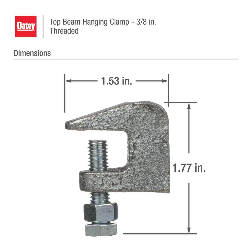 Galvanized Metal 0.375" Top Beam Pipe Clamp