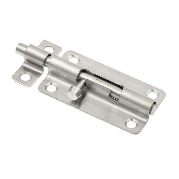 Door and Gate, Slide Barrel Bolt Latch 4 inch with Screws, Stainless Steel (Single Pack)