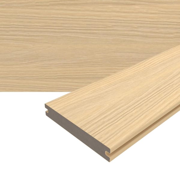 Magellan Plus 0.88 in. x 5.43 in. x 8 ft. Rustic and Wood Grain Japanese Cedar Grooved Composite Decking Board
