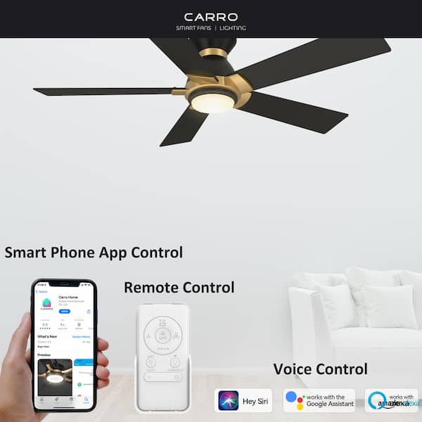 Aspen 52 in. Dimmable LED Indoor/Outdoor Black Smart Ceiling Fan with Light and Remote, Works with Alexa/Google Home