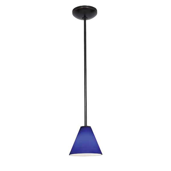 Access Lighting Martini 1-Light Oil Rubbed Bronze Shaded Pendant Light with Glass Shade