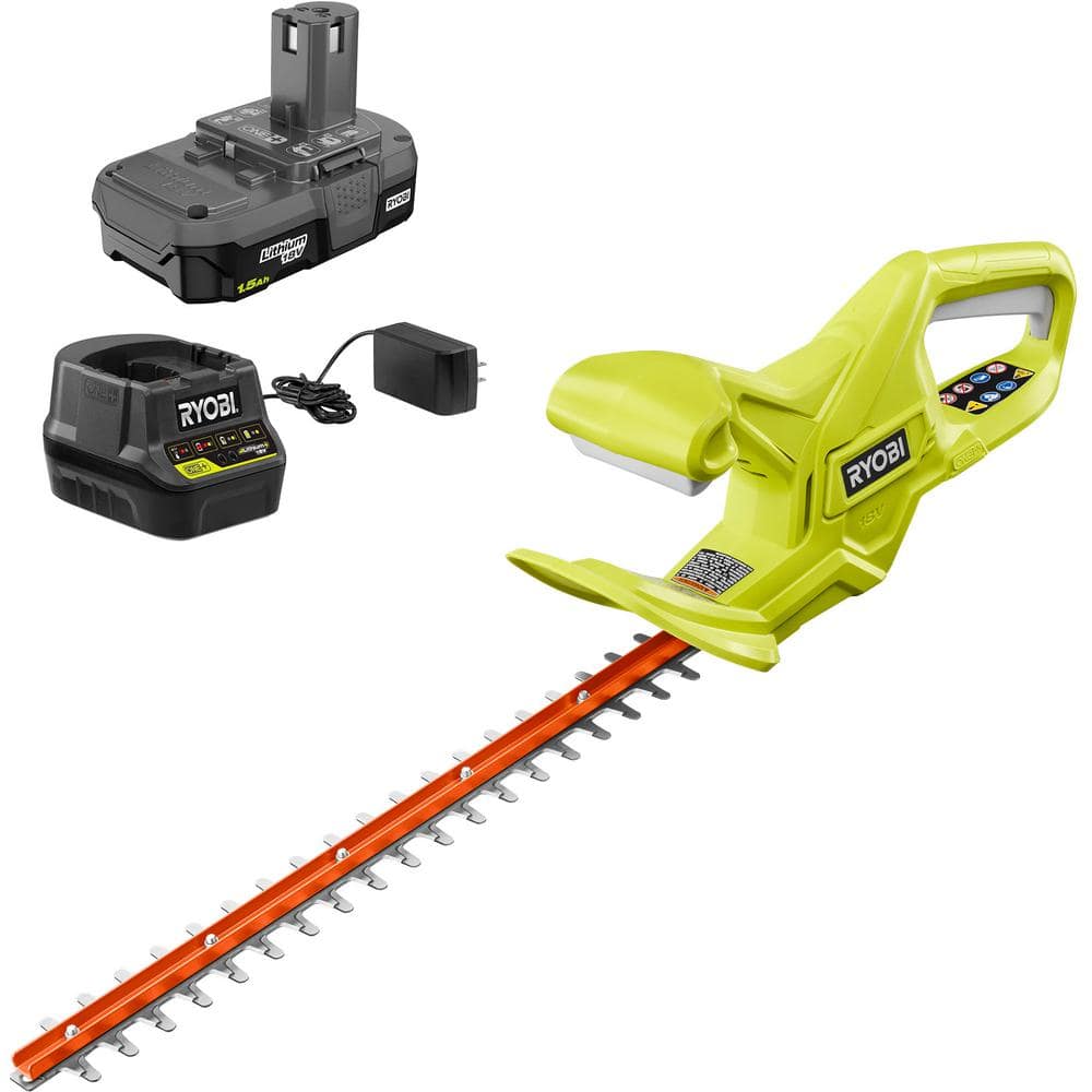 RYOBI P2607BTL ONE 18-Volt Lithium-Ion Cordless Hedge Trimmer Tool-Only 18 in 