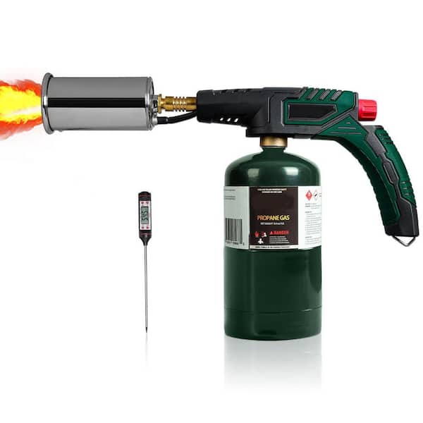 Propane Metal Black Grill Torch Charcoal Starter Kitchen Lighter with Digital Meat Thermometer Cooking Gun